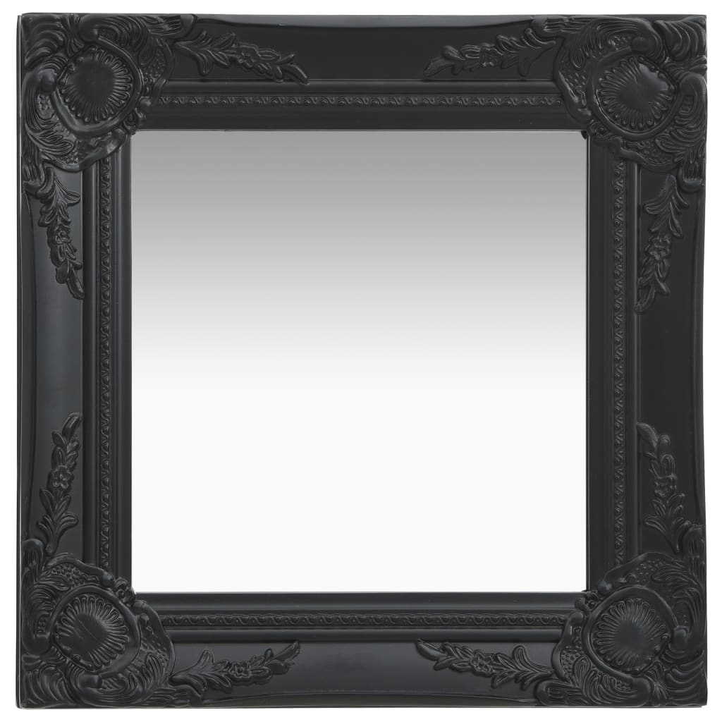 Miroir mural style baroque 40x40 cm noir