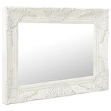 Miroir mural style baroque 50x40 cm Blanc