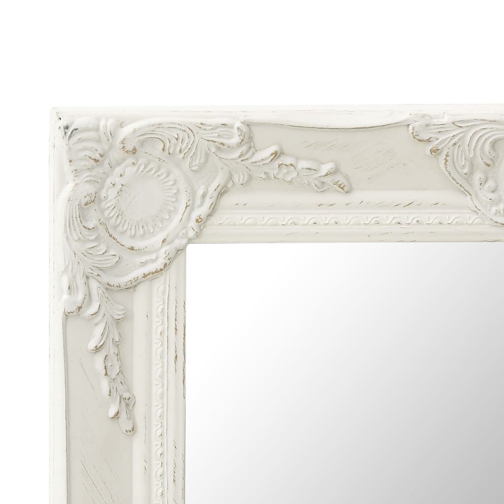 Miroir mural style baroque 50x40 cm Blanc