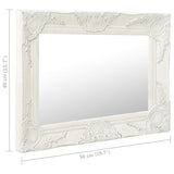 Miroir mural style baroque 50x40 cm Blanc