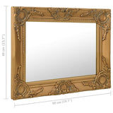 Miroir mural style baroque 50x40 cm Doré