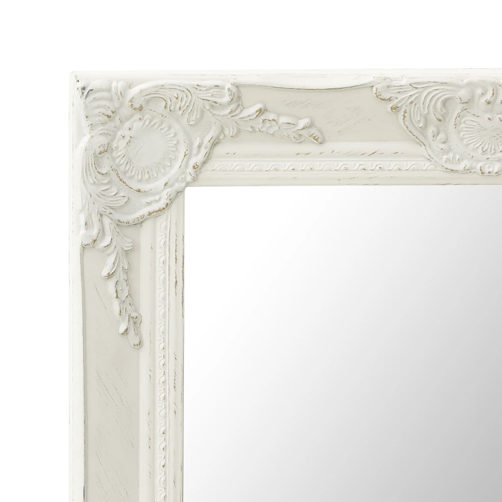 Baroque style wall mirror 50x80 cm White