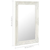 Baroque style wall mirror 50x80 cm White