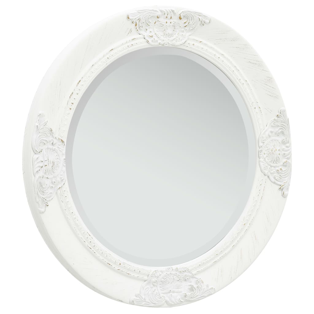 Baroque style wall mirror 50 cm White