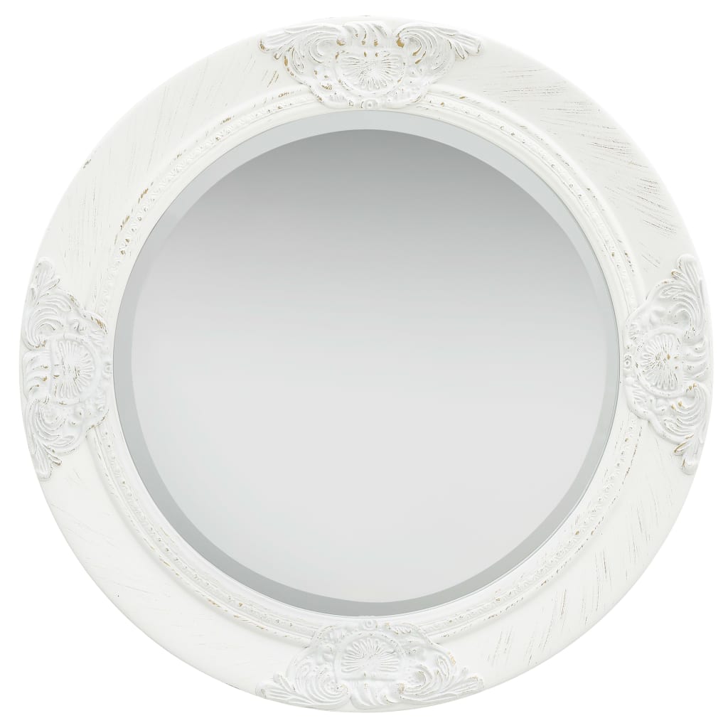 Baroque style wall mirror 50 cm White