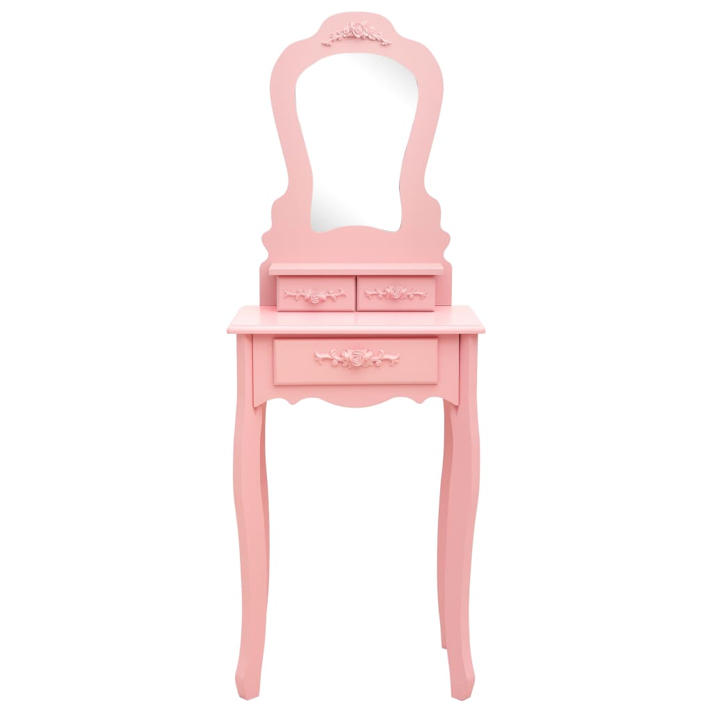 Ensemble de coiffeuse avec tabouret Rose 50x59x136 cm Paulownia