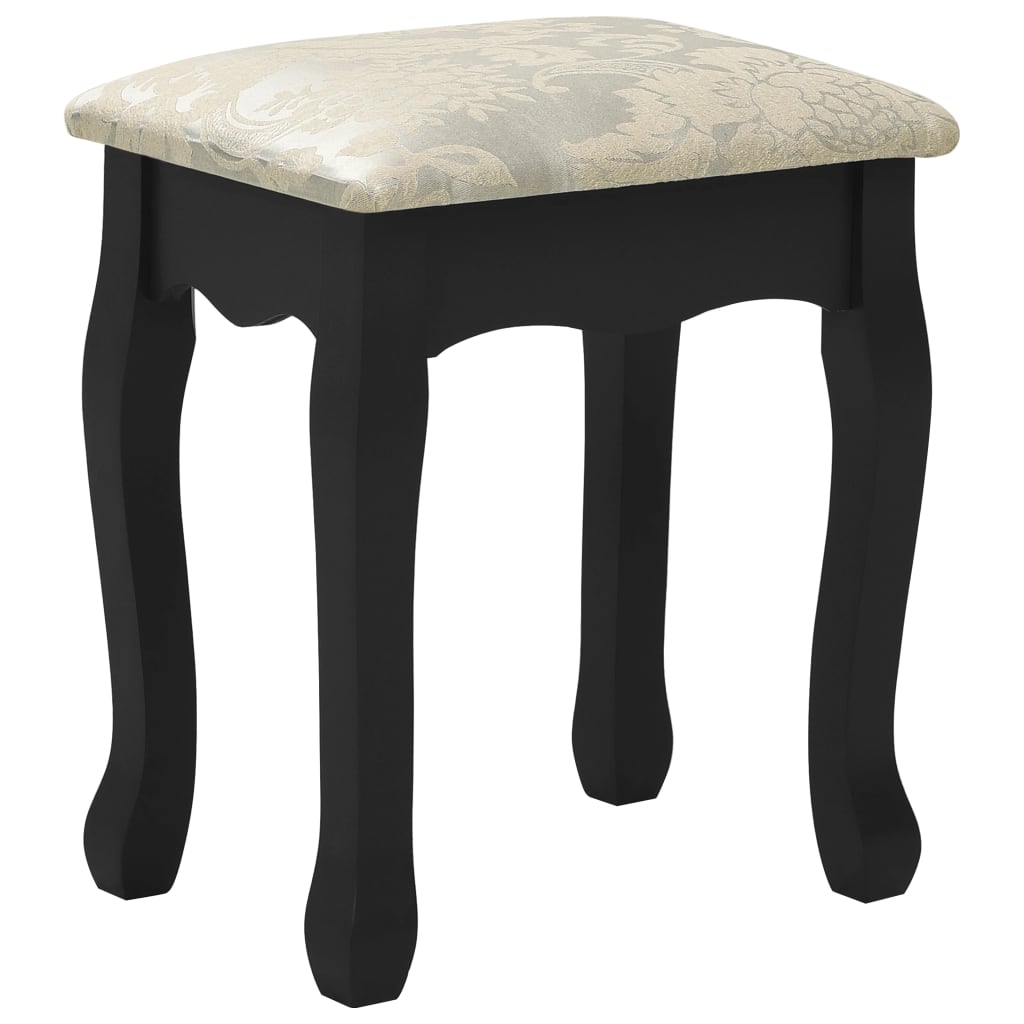 Ensemble de coiffeuse avec tabouret Noir 50x59x136 cm Paulownia