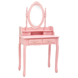 Ensemble de coiffeuse avec tabouret Rose 75x69x140 cm Paulownia