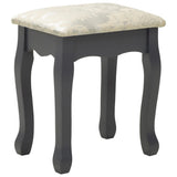 Ensemble de coiffeuse avec tabouret Gris 75x69x140 cm Paulownia