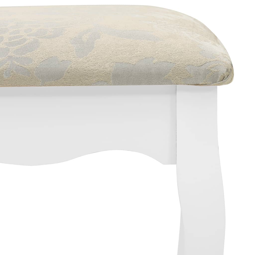 Ensemble de coiffeuse avec tabouret Blanc 80x69x141cm Paulownia