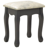 Ensemble de coiffeuse avec tabouret Gris 80x69x141 cm Paulownia