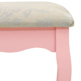 Ensemble de coiffeuse et tabouret Rose 100x40x146 cm Paulownia