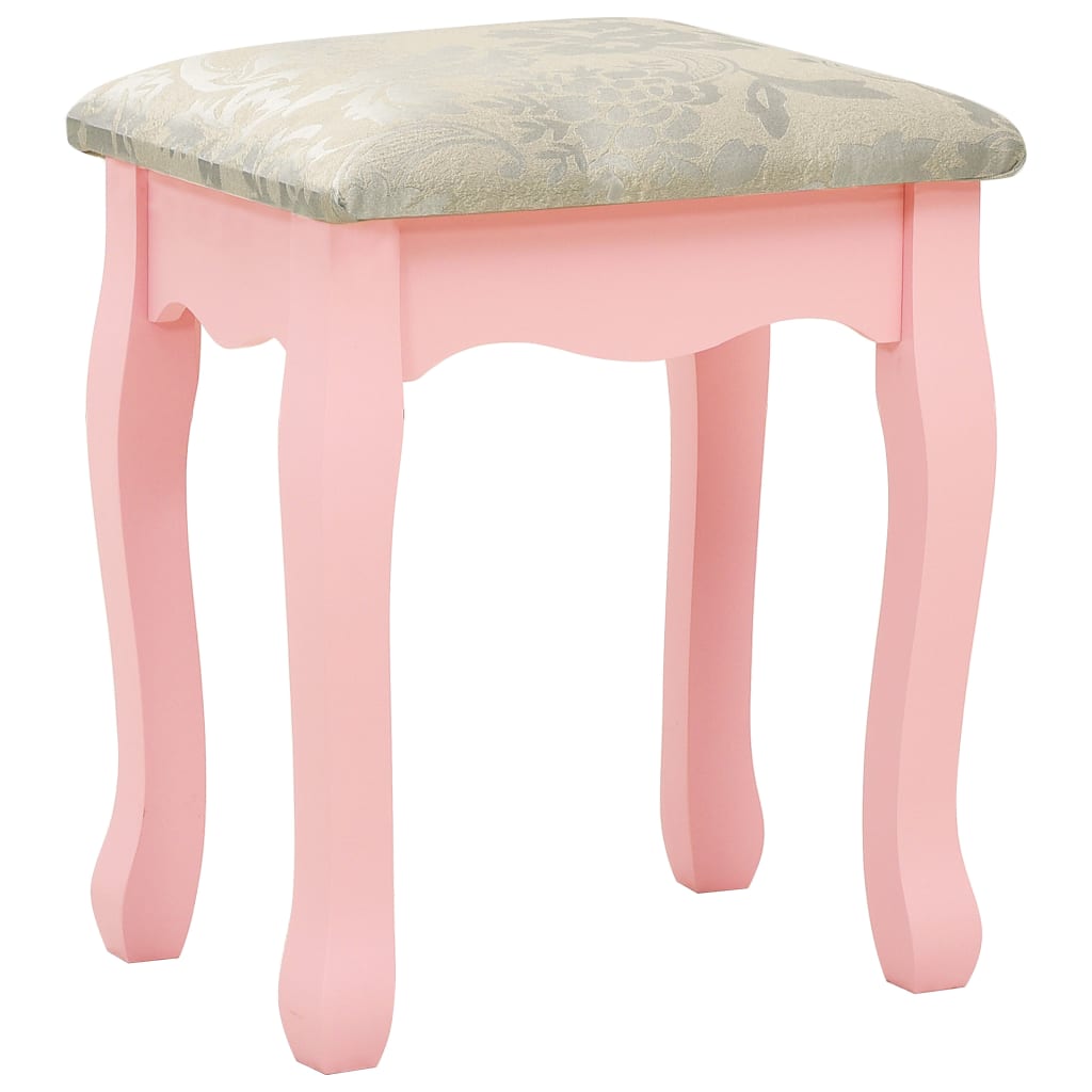 Coiffeuse et tabouret Rose 65x36x128 cm Bois de paulownia MDF