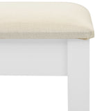 Coiffeuse et tabouret Blanc 65x36x128 cm Bois de paulownia MDF