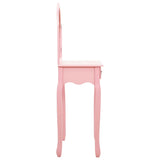 Coiffeuse et tabouret Rose 65x36x128 cm Bois de paulownia MDF