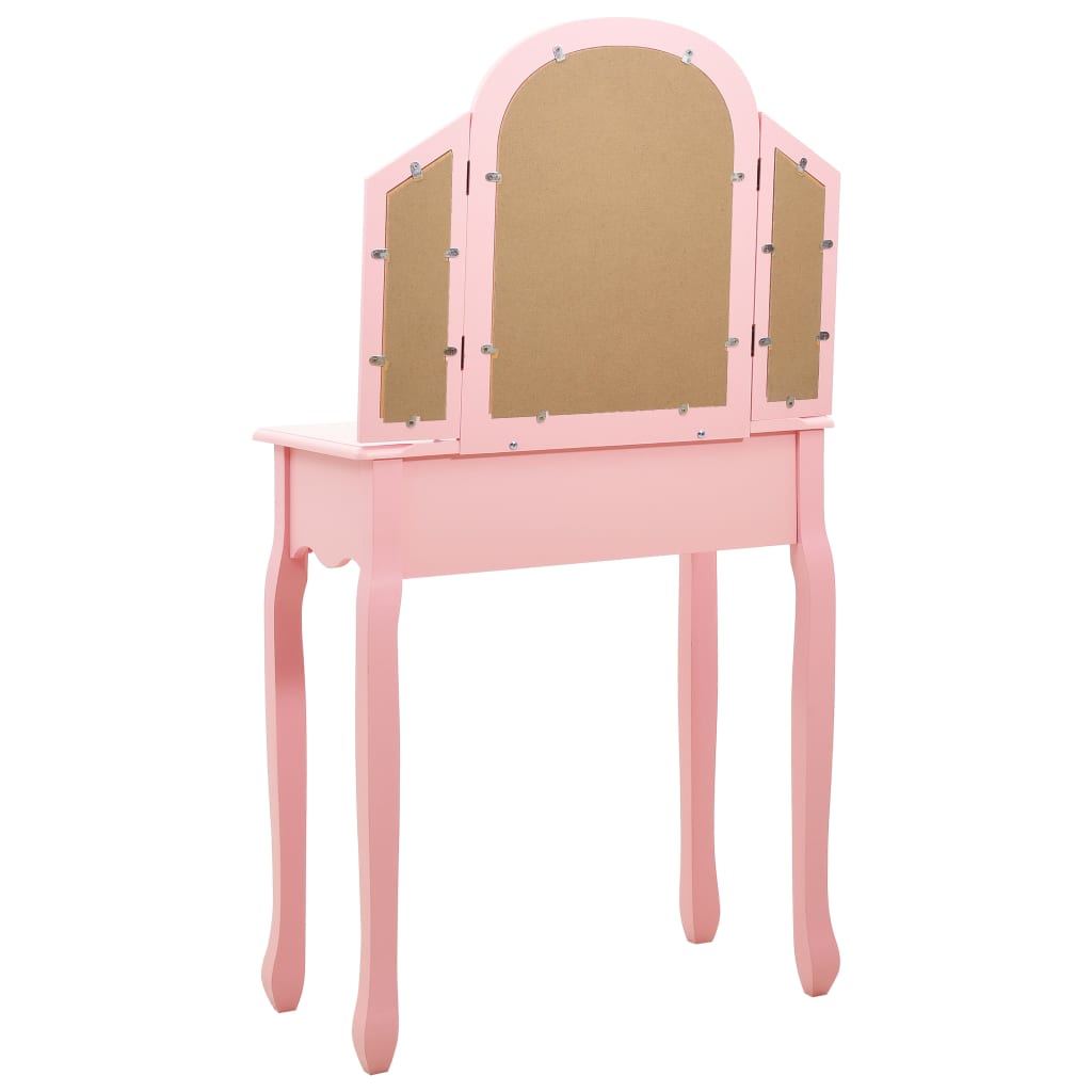 Coiffeuse et tabouret Rose 65x36x128 cm Bois de paulownia MDF