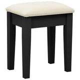 Coiffeuse et tabouret Noir 65x36x128 cm Bois de paulownia MDF