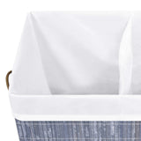 Panier à linge avec 2 sections bambou gris 100 L