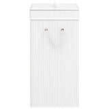 Panier à linge avec 2 sections bambou blanc 72 L