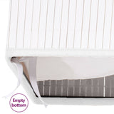 Panier à linge avec 2 sections bambou blanc 72 L