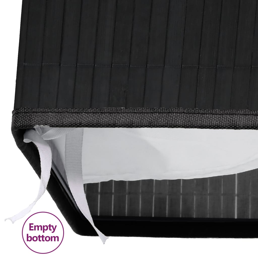 Panier à linge avec 2 sections bambou noir 72 L