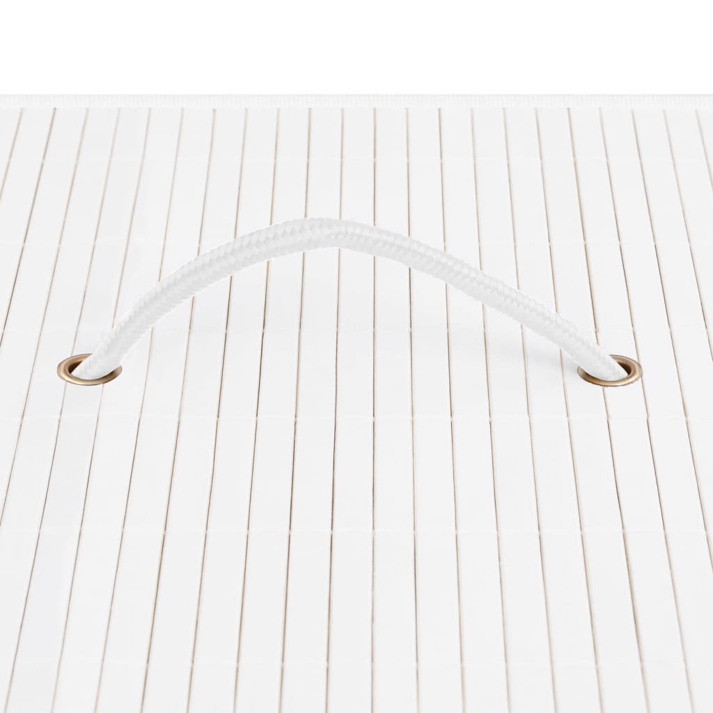 Panier à linge avec une seule section bambou blanc