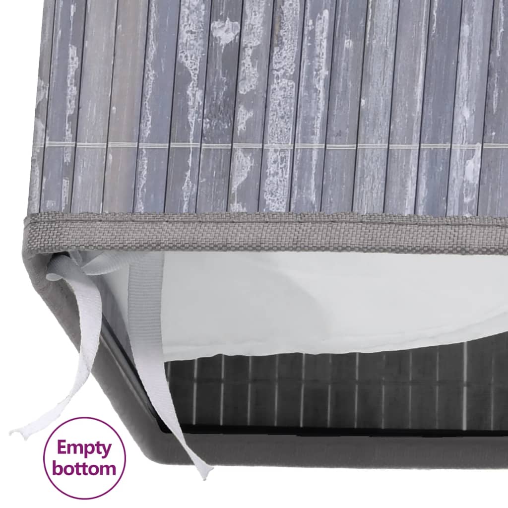 Panier à linge avec une seule section bambou gris 83 L