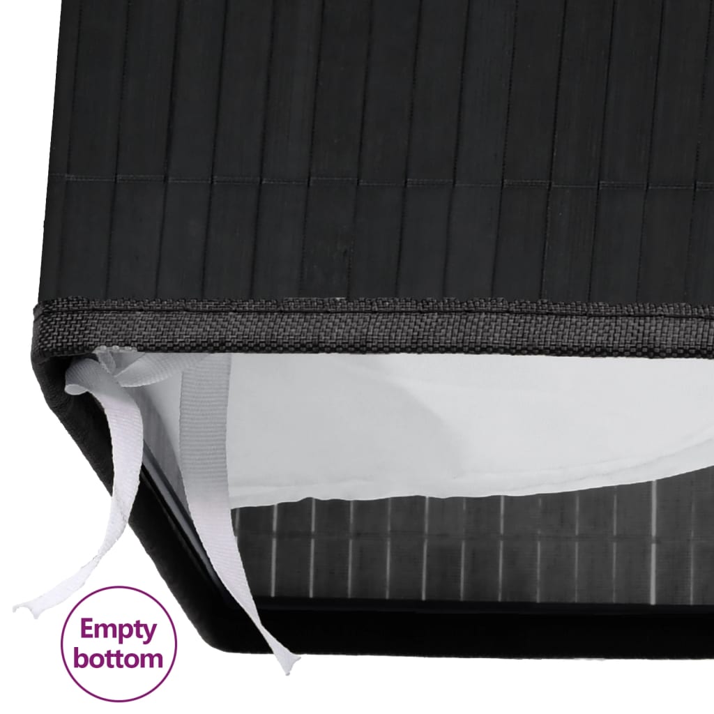 Panier à linge avec une seule section bambou noir 83 L