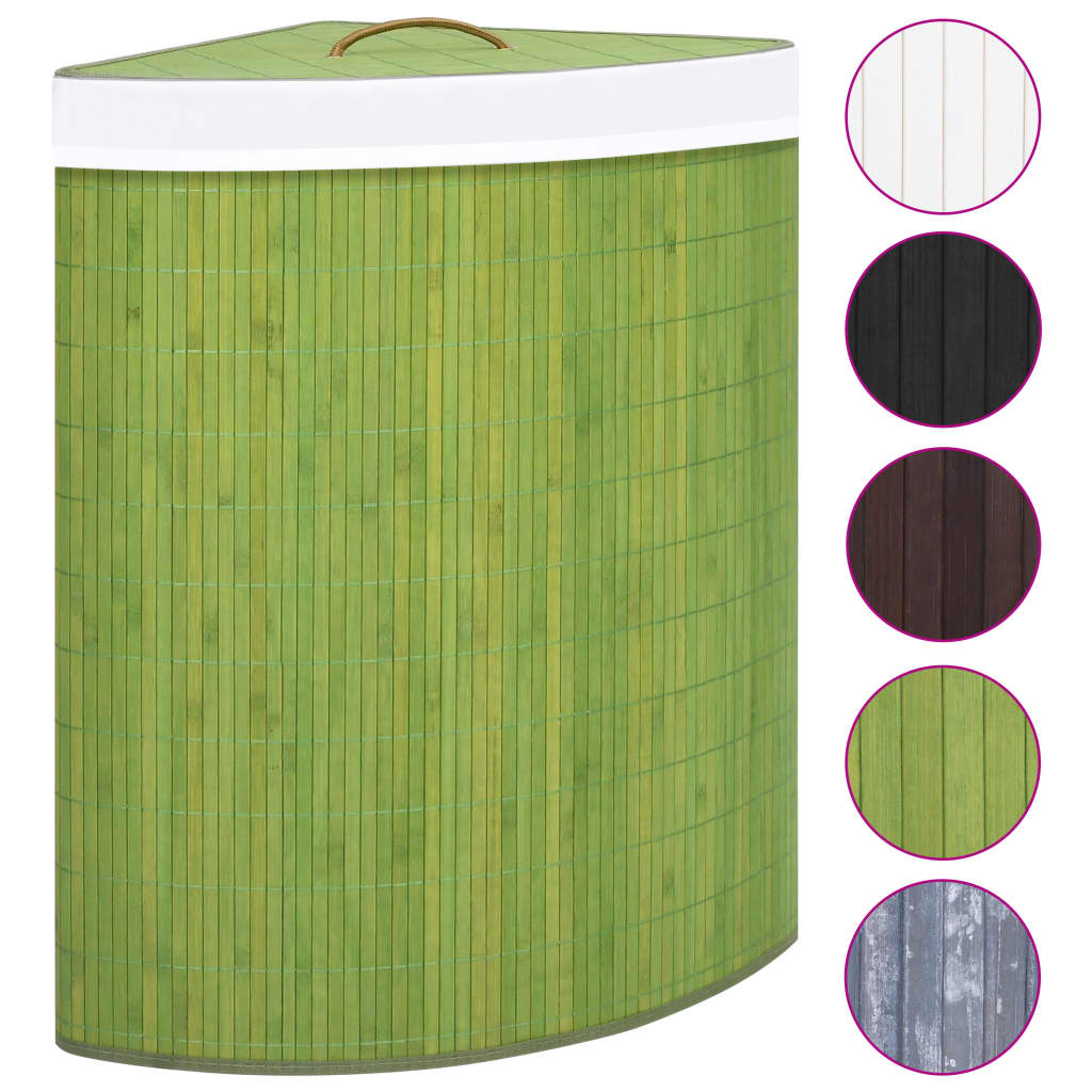 Green Bamboo Corner Laundry Basket 60 L