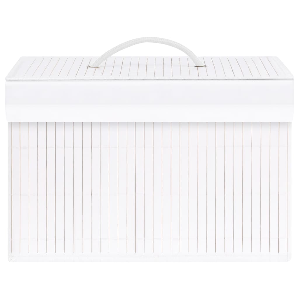 Boîtes de rangement en bambou 4 pcs Blanc