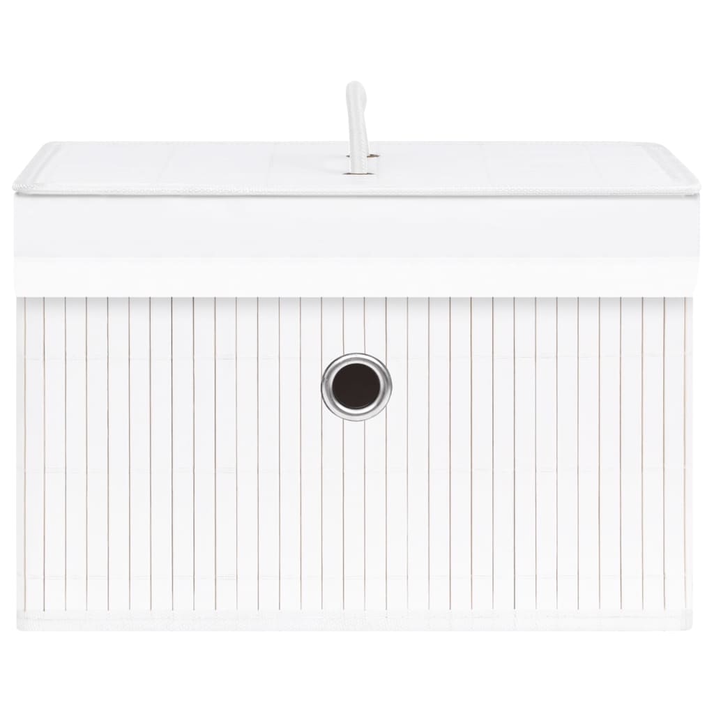 Boîtes de rangement en bambou 4 pcs Blanc