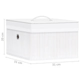 Boîtes de rangement en bambou 4 pcs Blanc