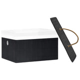 Boîtes de rangement en bambou 4 pcs Noir