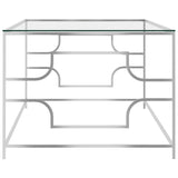 Couchtisch Silber 120x60x45 cm Edelstahl und Glas