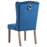 Chaise de salle à manger Bleu Velours