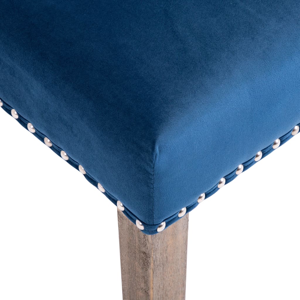 Chaise de salle à manger Bleu Velours