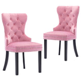 Chaises à manger lot de 2 rose velours