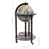 Bar sous forme de globe Bois d'eucalyptus Bleu