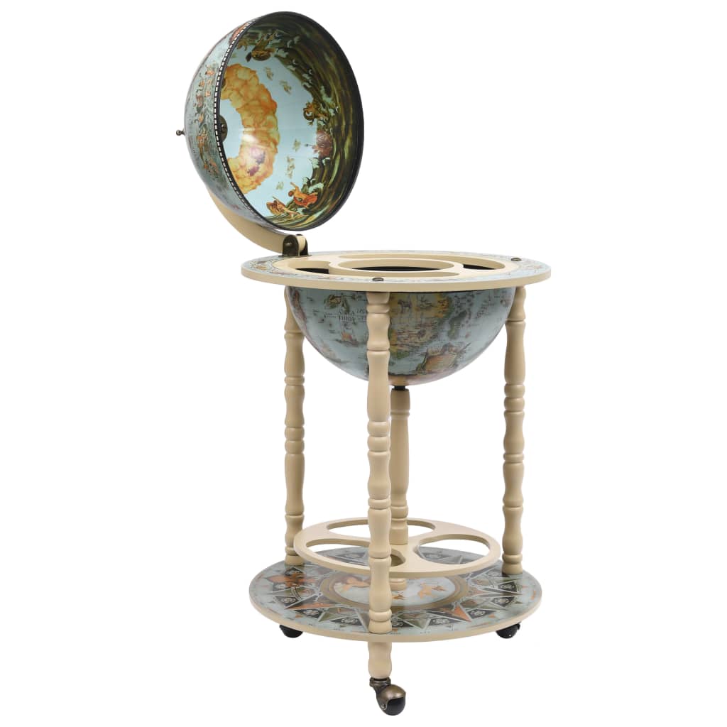 Bar sous forme de globe Bois d'eucalyptus Bleu