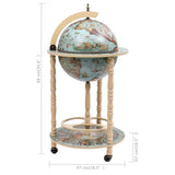 Bar sous forme de globe Bois d'eucalyptus Bleu