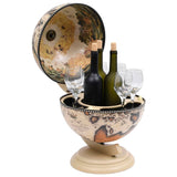 Support de vin globe de dessus de table Bois d'eucalyptus Blanc