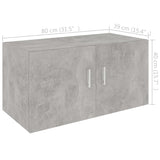 Armoire murale Gris béton 80x39x40 cm Bois d'ingénierie