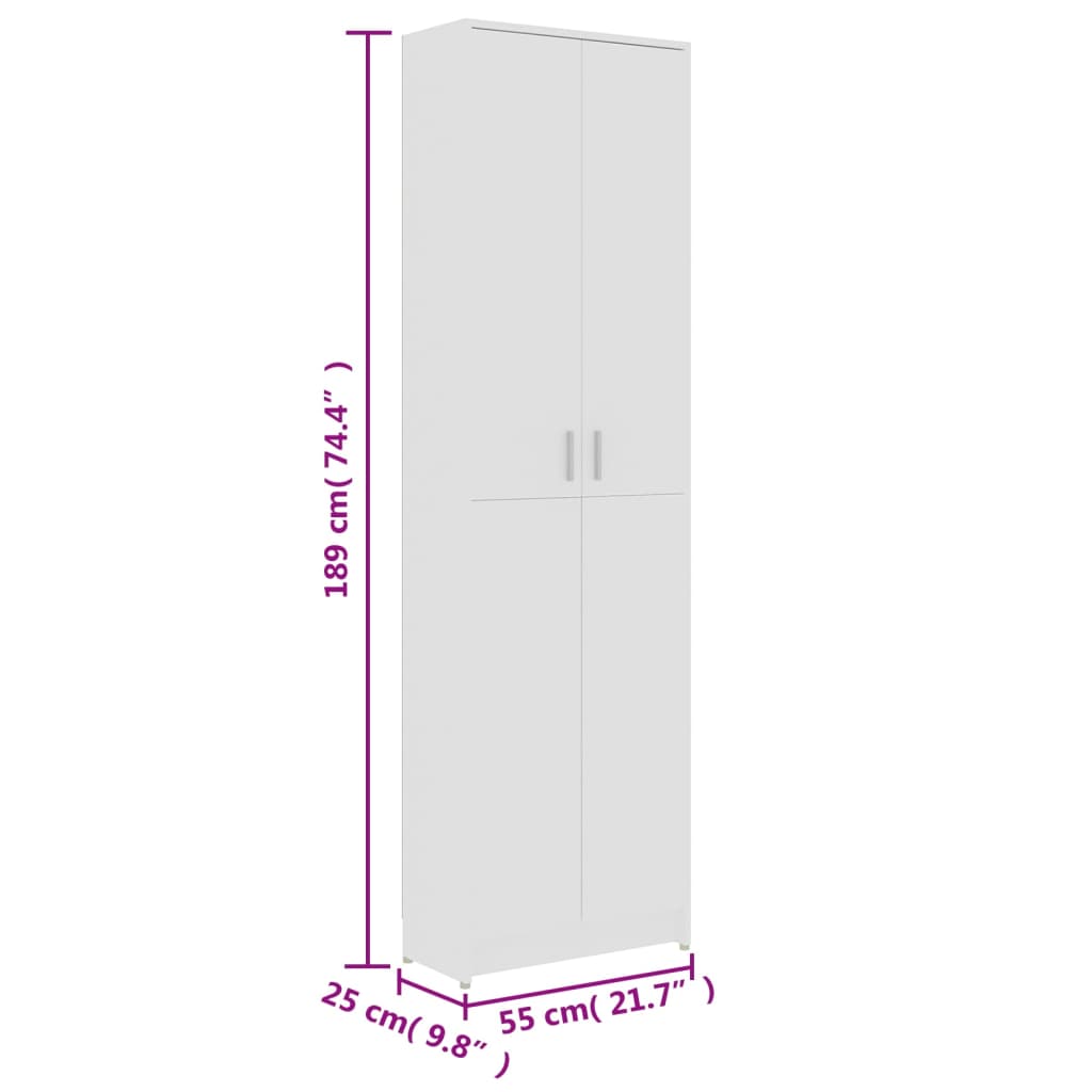 Flurgarderobe Weiß 55x25x189 cm Holzwerkstoff