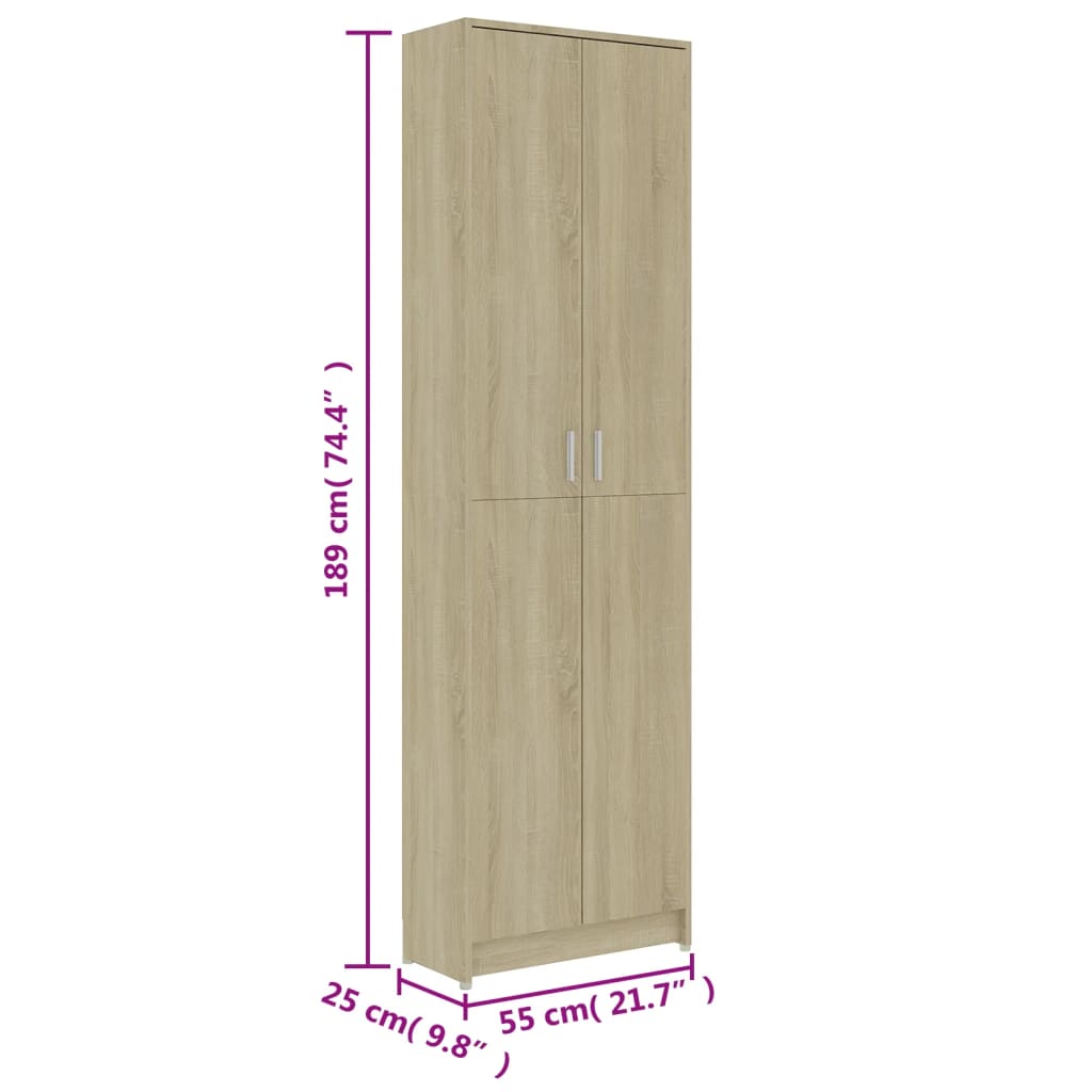 Garde-robe de couloir Chêne sonoma 55x25x189 cm Bois ingénierie