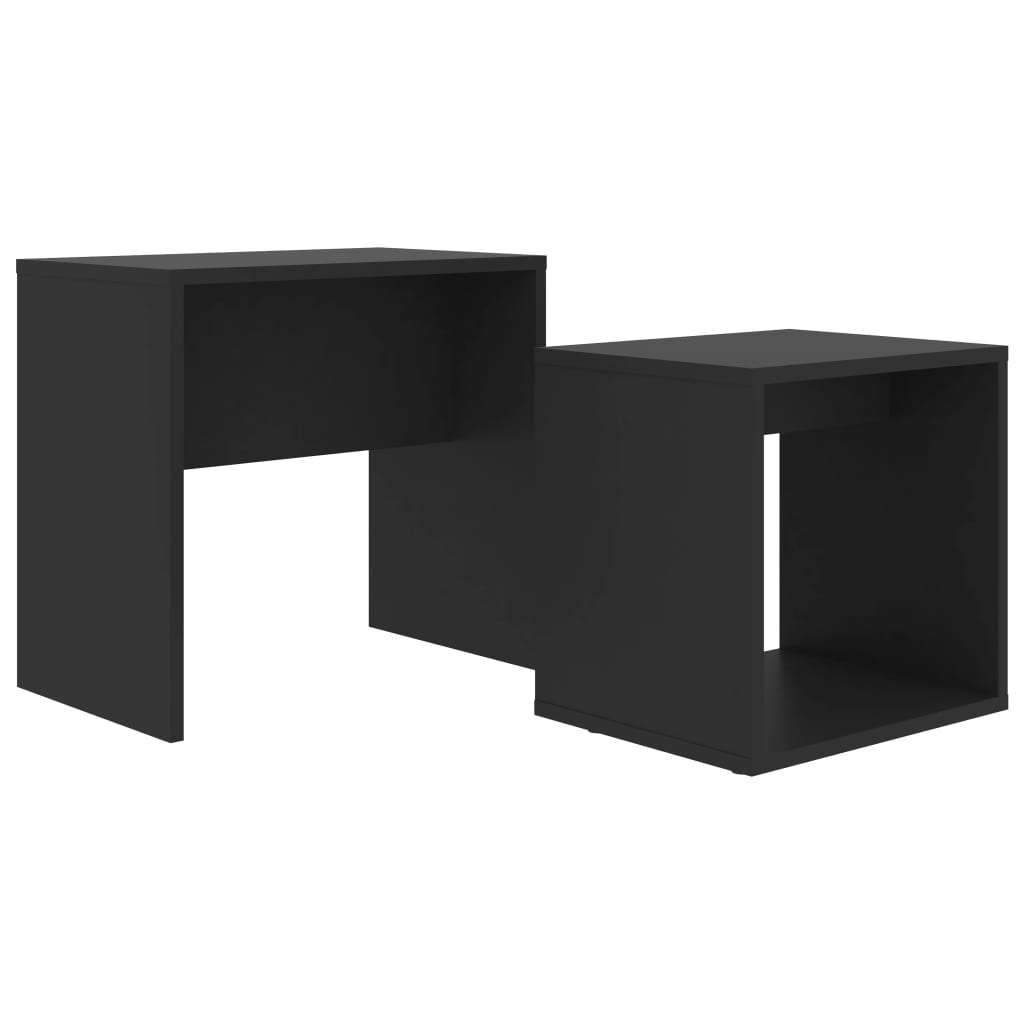 Couchtischset Schwarz 48x30x45 cm Holzwerkstoff