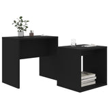 Couchtischset Schwarz 48x30x45 cm Holzwerkstoff