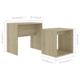 Coffee table set Sonoma oak 48x30x45cm Engineered wood