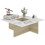 Table basse Blanc chêne sonoma 79,5x79,5x30cm Bois d'ingénierie