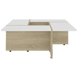 Table basse Blanc chêne sonoma 79,5x79,5x30cm Bois d'ingénierie