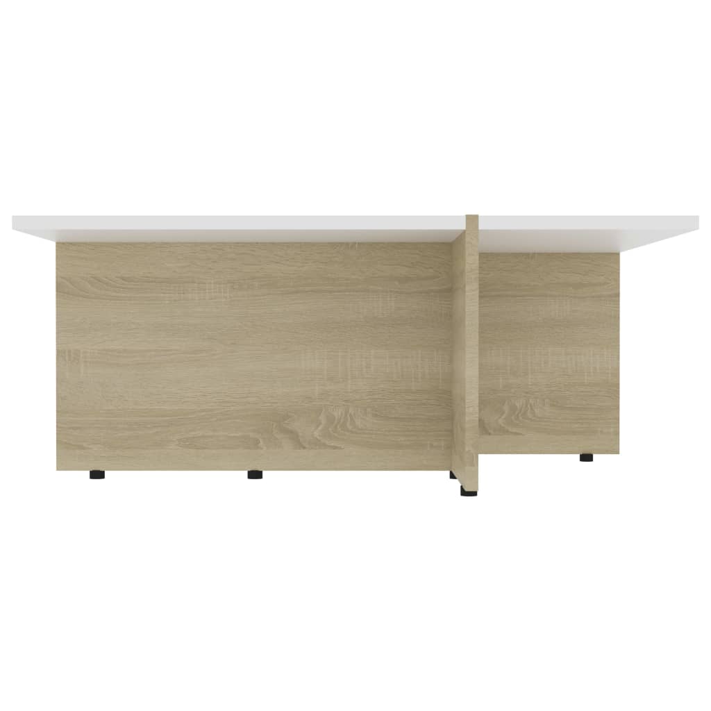 Table basse Blanc chêne sonoma 79,5x79,5x30cm Bois d'ingénierie